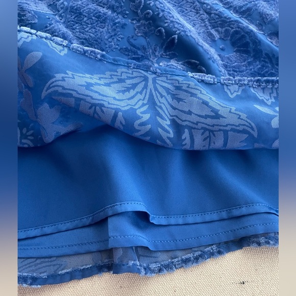🆕Soft Surroundings Vanetta Velvet Top Sapphire Blue Velvet Floral Top 1X NWT - Picture 13 of 16